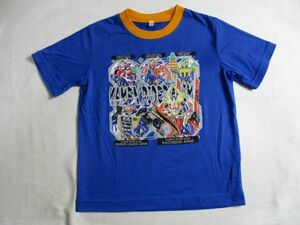 BB440【BANDAI】仮面ライダー　鎧武　ガイム　プリント　半袖　Tシャツ　男児　青　120