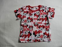 BB585【Disney】ミニーマウス　ロゴプリント　半袖　Ｔシャツ　女児　白・赤　95_画像1