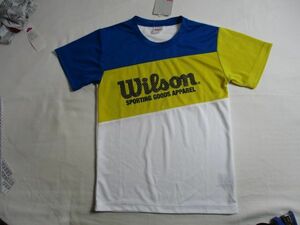 SF527【Wilson】ウィルソン　新品　スポーツ　プリント　半袖　Tシャツ　男児　白・黄・青　150