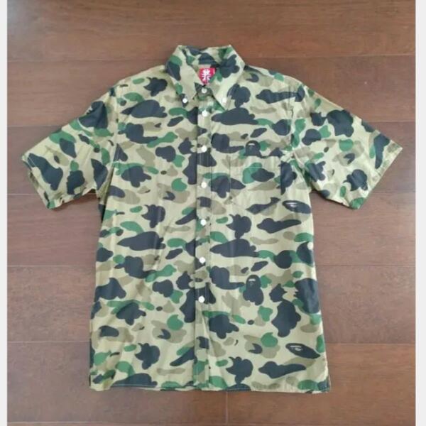 旧タグ A BATHING APE エイプ エイプカモ半袖シャツ