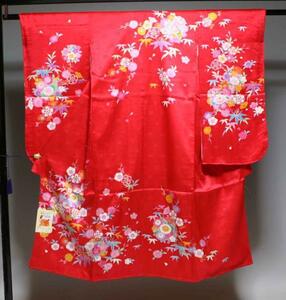  натуральный шелк "Семь, пять, три" ясная погода надеты ( кимоно с длинными рукавами 7 лет для ) 4 ..1615