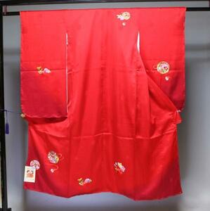  натуральный шелк "Семь, пять, три" ясная погода надеты ( кимоно с длинными рукавами 7 лет для ) 4 ..1656 вышивка 