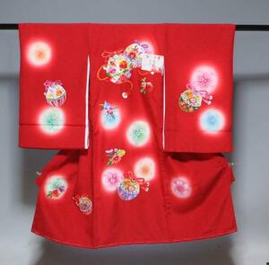 お宮参り祝着物（うぶぎ 掛け着物）女の子　708本絞り日本製