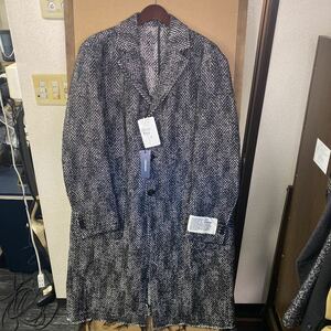 [ new goods ]DIESEL design herringbone long coat 50 L size 