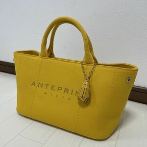  Anteprima Mist ANTEPRIMA MISTO tote bag canvas handbag shoulder bag 2way tassel yellow yellow color beautiful goods 