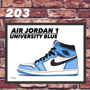 AIR JORDAN 1 UNC コミックシューズポスター 額付き 1枚