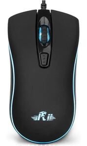 有線マウス USB マウス簡単接続、LEDマウス左右対称型 ブラック