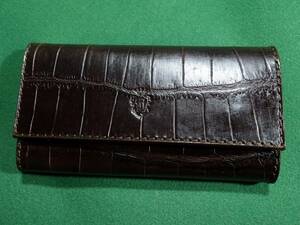 * Felisi Felisi crocodile type pushed . leather made 6 ream key case 921/LD dark brown / Brown beautiful goods!!!*