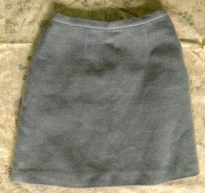 PROPORTION スカート 青みのグレー サイズ１ 少し汚れ有り ふわ起毛 水色グレー ミニスカート プロポーション used