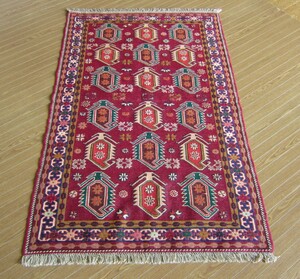 【151×98】イラン直輸入★アゼルバイジャン産キリム・KILIM■2059-380-18