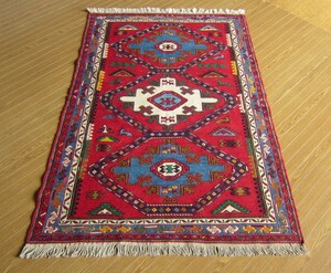 【153×105】イラン直輸入★アゼルバイジャン産キリム・KILIM■2006-437-18