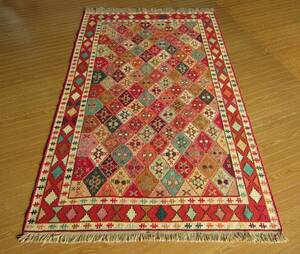 【196×123】イラン直輸入★アゼルバイジャン産キリム・KILIM■2069-318-36