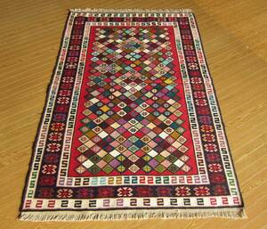 【150×104】イラン直輸入★アゼルバイジャン産キリム・KILIM■2040-367-18