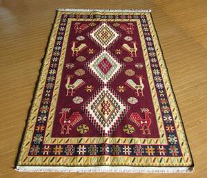 【198×125】イラン直輸入★アゼルバイジャン産キリム・KILIM■2070-320-36