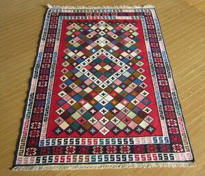 【148×110】イラン直輸入★アゼルバイジャン産キリム・KILIM■2019-405-18