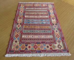 【148×105】イラン直輸入★アゼルバイジャン産キリム・KILIM■2008-387-18