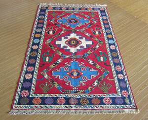 【156×105】イラン直輸入★アゼルバイジャン産キリム・KILIM■2056-373-18