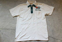 CUSHMAN クッシュマン レーシング 半袖 ポロシャツ チェーンステッチロゴ size M レトロ 70-80’ｓ ヴィンテージデザイン _画像1