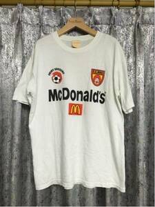 マクドナルド サッカー 半袖 Tシャツ レア！ ユニフォーム マクド シャツ ヴィンテージ old 80's 90's 古着 fc シャツ 白 サッカー