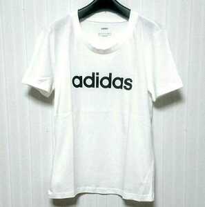 春夏物/未使用/adidas/アディダス/リニアロゴ/レディス/半袖/Tシャツ/サイズ=M(JASPO)/胸囲=81～85cm/white