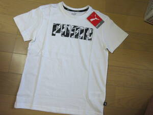 PUMA ジュニア 半袖Tシャツ 140㌢ WH/BK 新品 ☆決算セール☆