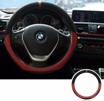 ◎新品未使用 BMW ステアリングカバー 高級 ステアリングメーカー ハンドルカバー おしゃれ レッド ブルー 取り付け簡単 1P 2色展開_画像6