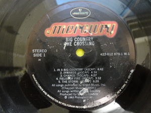 Big Country - The Crossing オリジナル原盤 US LP NEW WAVE POPS ヒット曲 In A Big Country 収録　視聴