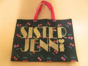 (41012)SISTER JENNI　シスタージェニー　ジェニィ　トートバッグ　手提げ　バッグ　チェリー　ブラック　USED