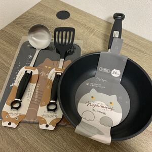 貝印 新生活セット フライパン 猫 ネコ IH対応 キッチンセット