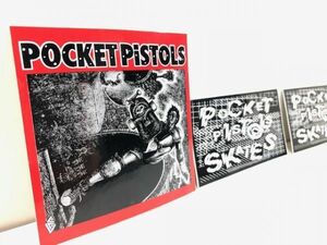 3枚セット【 POCKET PISTOLS 】ポケットピストル スケートボード / デッドストック ステッカー / ハードコア スケート スケボー C4