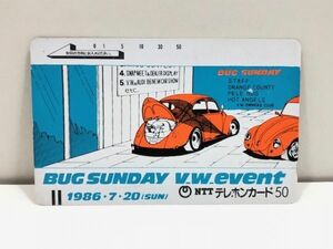 希少！【 86年 BUG SUNDAY テレカ 】 VW イベント バグサンデー / テレフォンカード / フォルクスワーゲン EVENT / 1986 VOLKSWAGEN / A4