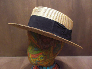  Vintage -30*s*BEST MANUFACTUREbo-ta- шляпа size 6 7/8*210416n4-m-ht-str 1910s1920s1930s канотье соломинка шляпа соломенная шляпа 