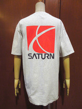 ビンテージ90’s●SATURN両面プリントTシャツ霜降りグレーsize L●210426s2-m-tsh-otサターン古着自動車カートップス半袖メンズ_画像2