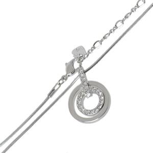 Swarovski スワロフスキー サークルトップ ペンダント スネークチェーン ネックレス #681251 NT 美品 Aランク