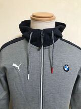 PUMA BMW Motorsport プーマ ビーエムダブリュー コラボ スウェット ジップパーカー トップス 長袖 USサイズS グレー ネイビー 573332_画像3