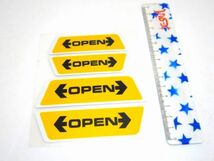 OPEN ステッカー 4枚セット 黄色 給油口等に_画像7