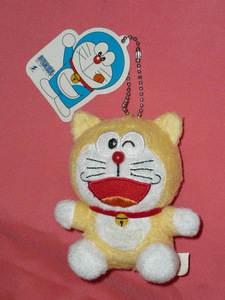  ultra rare! Kawai i! wistaria . un- two male Doraemon Mini gong soft toy key chain holder ( not for sale )