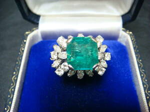 * antique emerald diamond ring *