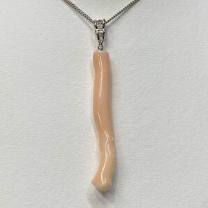 天然桃色珊瑚ペンダントトップ 3月生まれのお守り♪