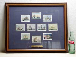 煙草カード　帆船　OLD NAVAL PRINTS 1936　額装　