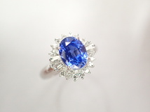 美品 Pt900 サファイア1.68ct ダイヤ計0.47ct デザイン リング 指輪_画像3