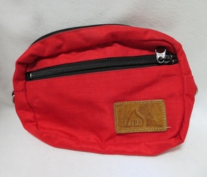 IBS( ivy es) nylon made belt bag red *USED postage 198 jpy *