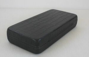 【N9R34】レトロ　黒　ライターケース　アクセサリーBOX　小物入れ　収納ケース　サイズ：約23×11×H4.5㎝　Made in Italy