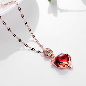 【新品】狐チャームネックレス レディース 可愛い シャンパンゴールド