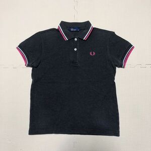 FRED PERRY Fred Perry line polo-shirt with short sleeves XS lady's 