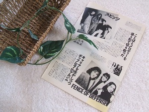 レア? ◆32年前◇レトロ◆ スピッツ/SPITZ/草野マサムネ/FENCE OF DEFENSE/西村麻聡/財津和夫/TULIP/チューリップ*ステキな切り抜き♪