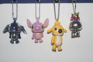  Disney Lilo & Stitch Stitch, Roo Ben, Angel .... mascot figure key chain set metal ....