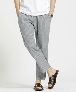  postage .. packet 210 jpy OK/S size /nano universe Nano Universe / Easy pants / slacks / stripe pants / gray /linen52%