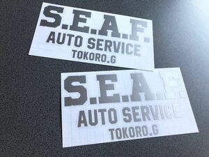 送料無料♪ S.E.A.F. TOKORO ステッカー 2枚セット シルバー US アメ車 旧車 トラック 世田谷ベース ハーレー カブ ステンシル