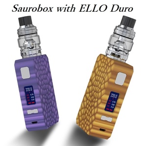 VAPE 人気 ELEAF【正規品】Saurobox Resin 220W TC kit with ELLO Duro Amber 新品 未開封 の画像2